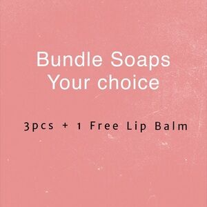 Brand New Bundle 3pcs soaps + 1 Free lip Balm